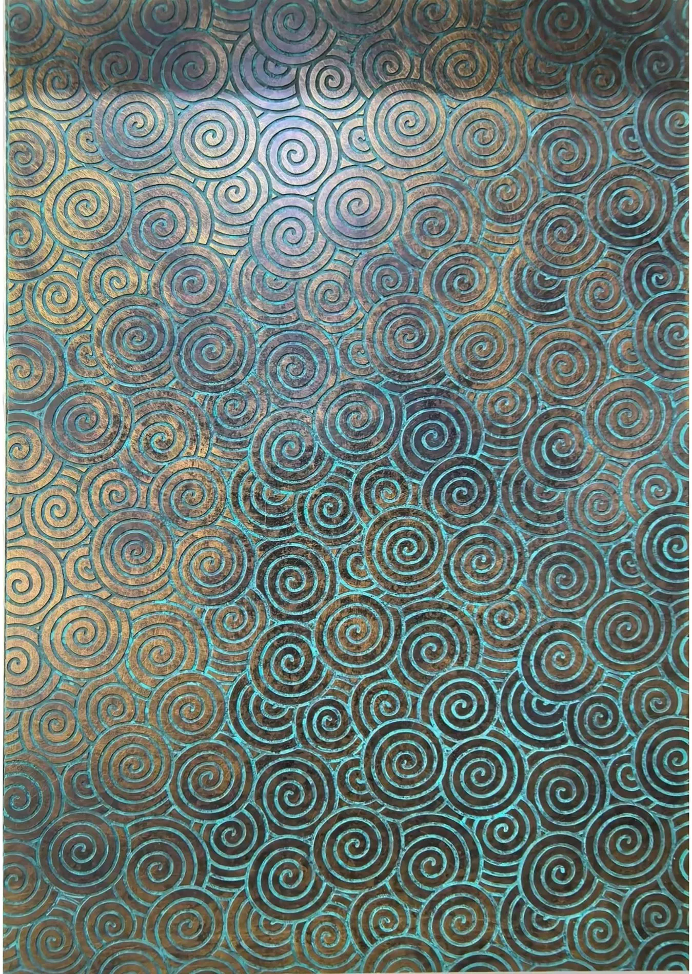 Etched circular metal pattern